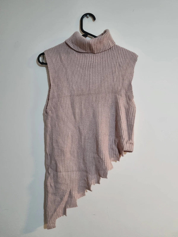 WOMENS SMALL STYLISH STAGGERED PINK TOP