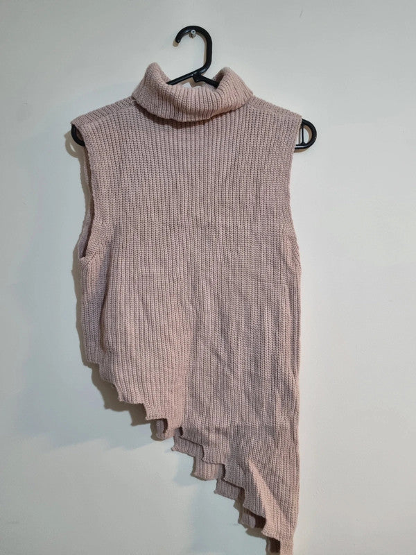 WOMENS SMALL STYLISH STAGGERED PINK TOP
