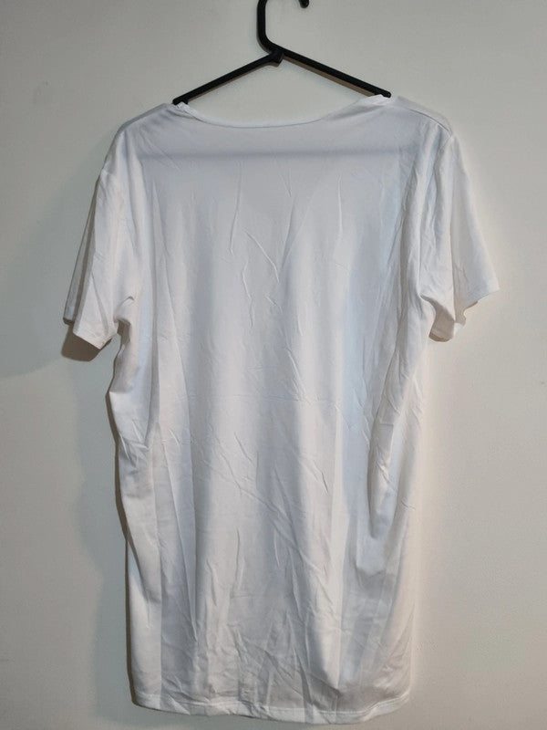 UNISEX LARGE WHITE V-KNECK T-SHIRT