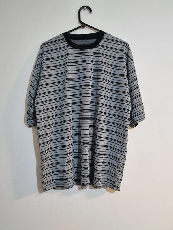 MENS MEDIUM GREY STRIPED T-SHIRT