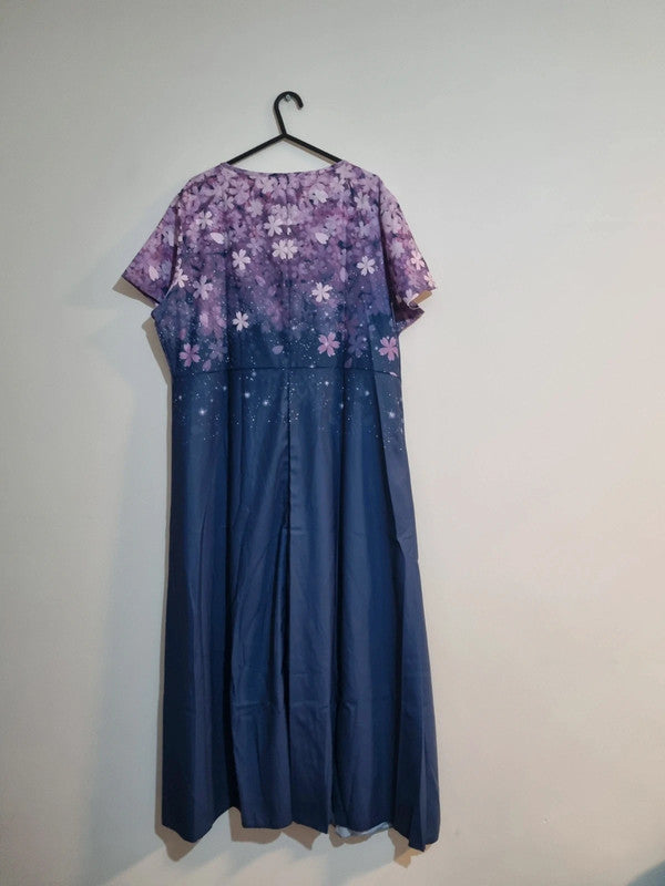 2XL BLUE/PURPLE FLOWER SUMMER DRESS
