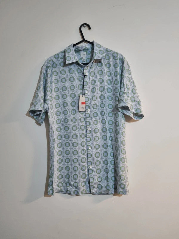 MENS XS BLUE RIVER ISLAND SHORT SLEEVED SHIRT