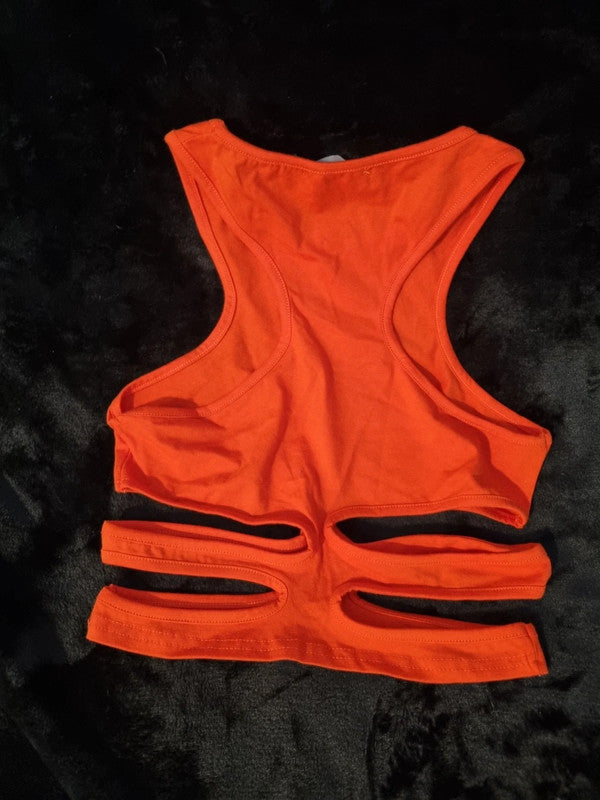 WOMENS SMALL ORANGE PRETTYLITTLETHING SUMMER TOP