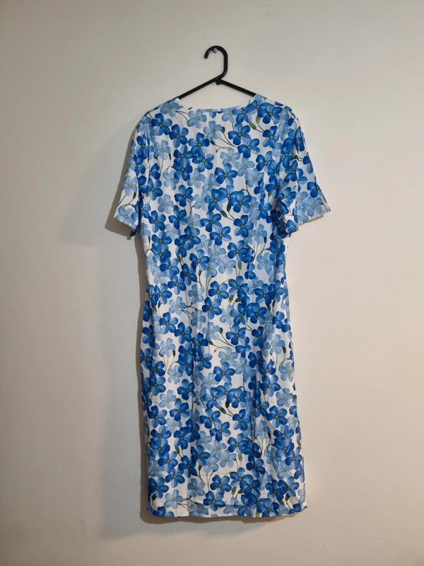 LARGE BLUE FLORAL SUMMER DRESS