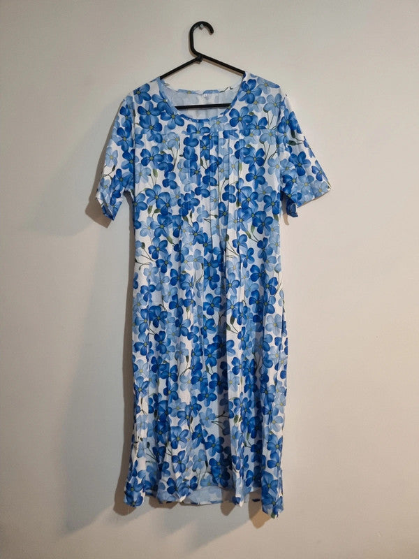 LARGE BLUE FLORAL SUMMER DRESS