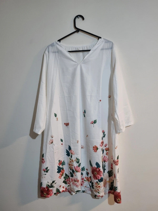 2XL WHITE FLORAL DRESS