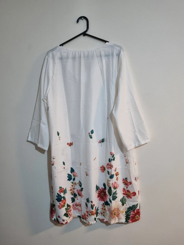 2XL WHITE FLORAL DRESS