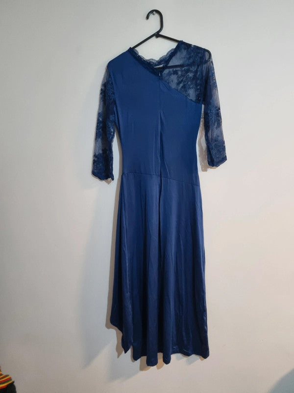 SMALL BLUE DRESS WITH FRILLY SHOULDER/BOTTOM