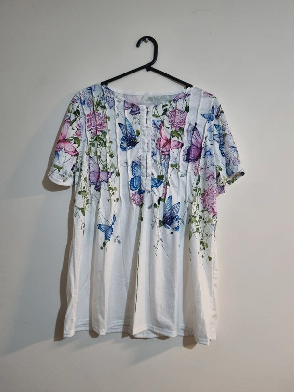LARGE WHITE BUTTERFLY BLOUSE