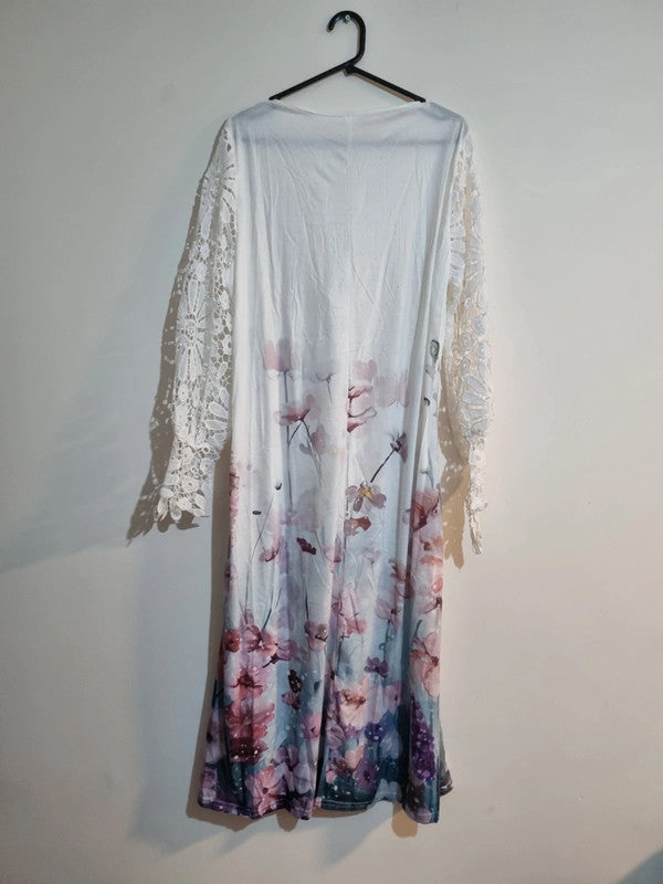 3XL WHITE/ PANSIE SUMMER DRESS