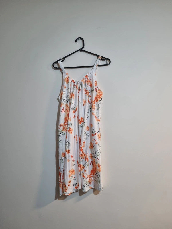 SMALL WHITE/ORANGE FLORAL DRESS