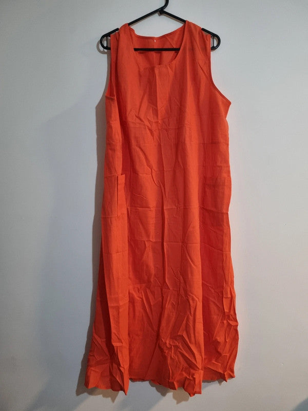4XL PLAIN ORANGE DRESS