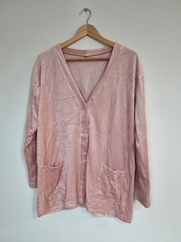 WOMENS L- 2XL PLAIN PINK CARDIGANS