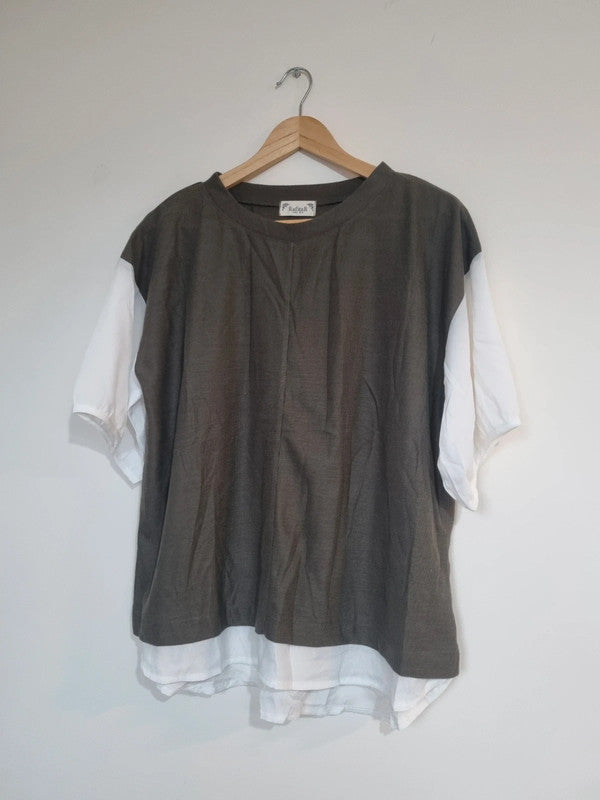 WOMENS XL GREEN/WHITE RAFITAR TOP