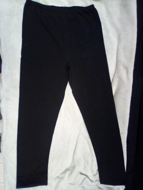 WOMENS M-L PLAIN BLACK LEGGINGS