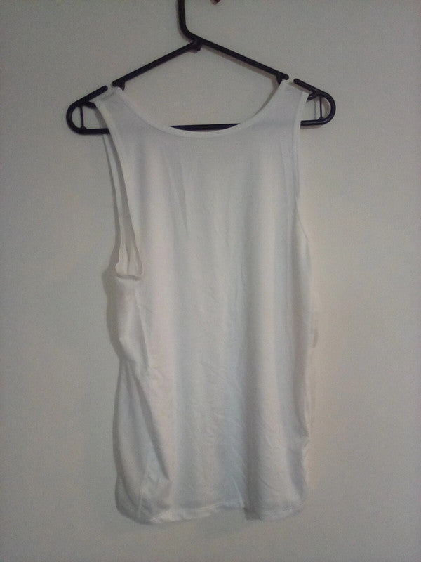 large unisex plain white sports vest