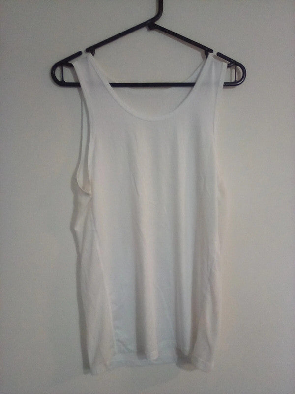 large unisex plain white sports vest