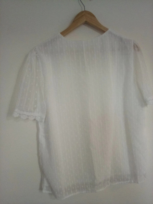 Xl white women's white short sleeved blouse