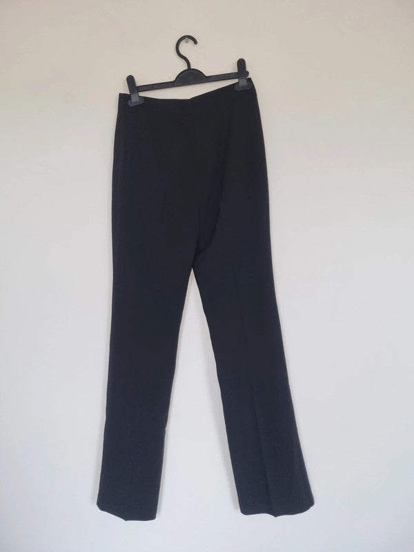 SIZE 28 WOMENS BLACK TROUSERS WITH A BIRD PATTERN ON SIDE