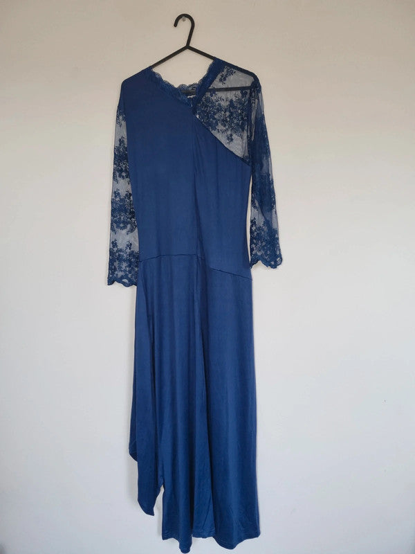 LARGE WOMENS BLUE SEMI LACED DRESS