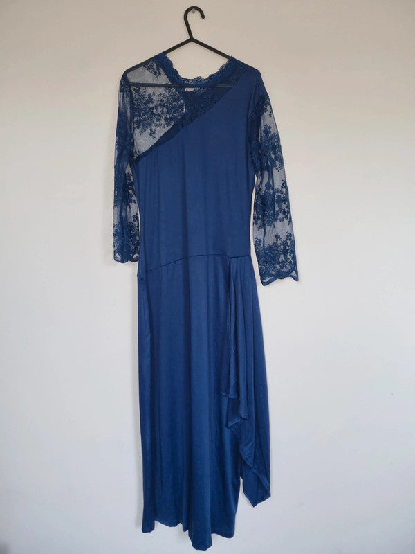 LARGE WOMENS BLUE SEMI LACED DRESS