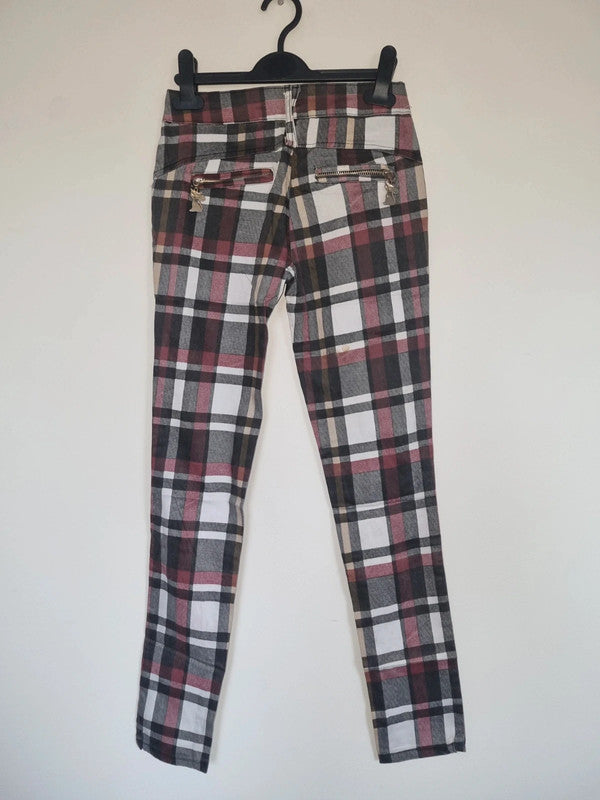 SIZE 25 WOMENS CHEQUERED TROUSERS