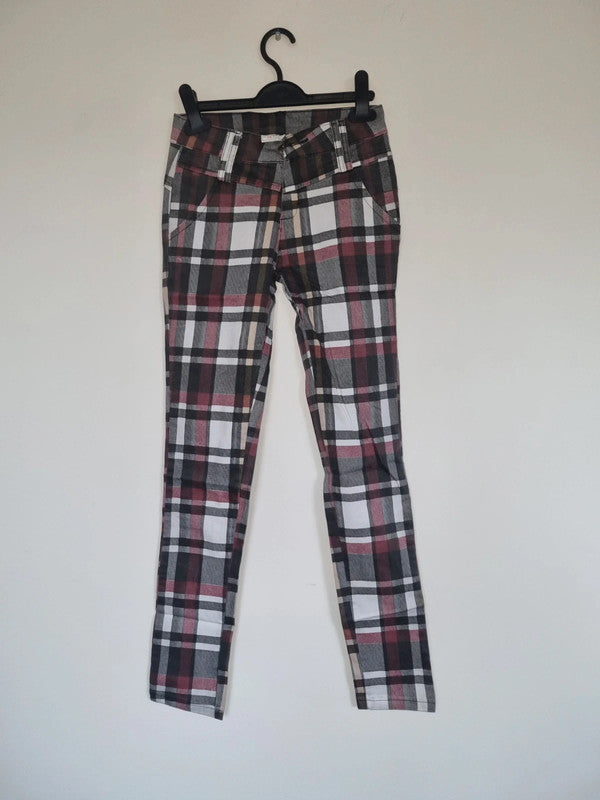 SIZE 25 WOMENS CHEQUERED TROUSERS