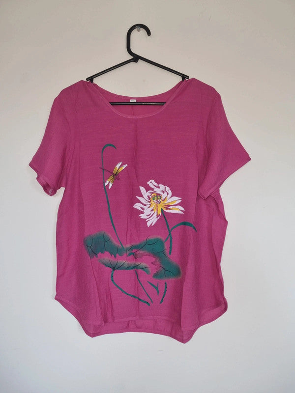 3XL PINK/ LILY-PAD T-SHIRT