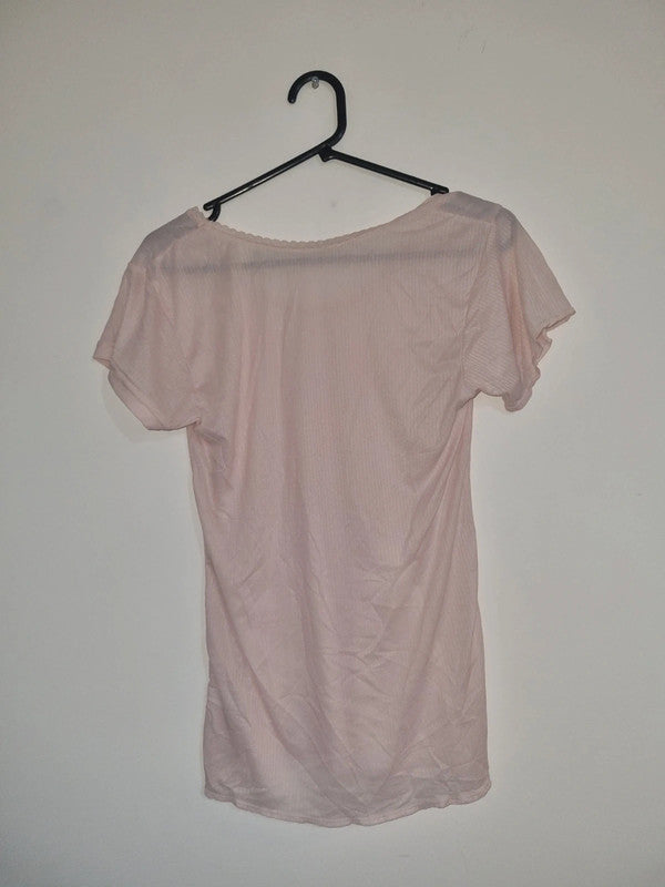 XL WOMENS PLAIN PINK T-SHIRT