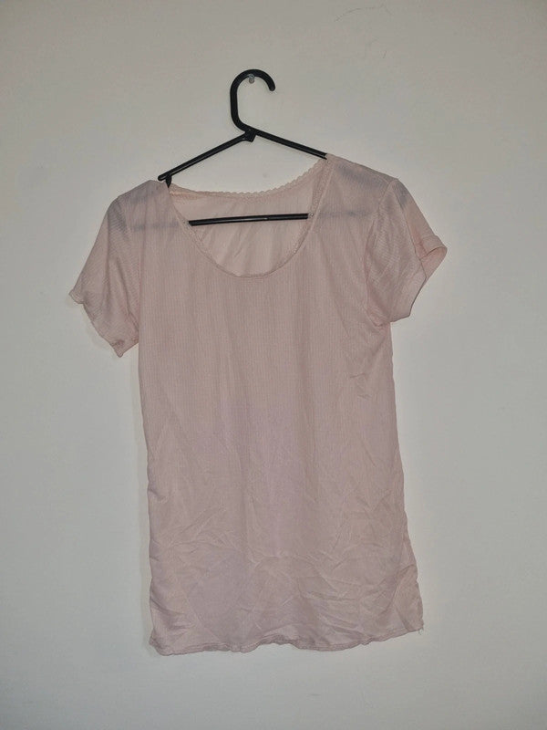 XL WOMENS PLAIN PINK T-SHIRT