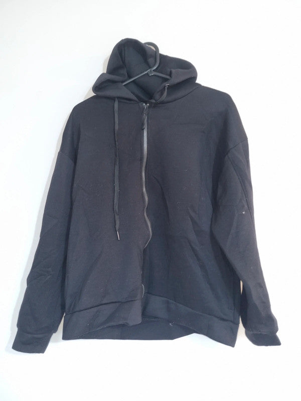 MEDIUM BLACK BAGGY ZIPPED HOODIE