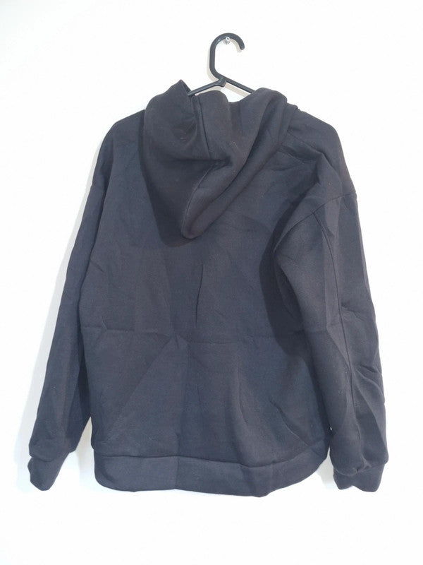 MEDIUM BLACK BAGGY ZIPPED HOODIE