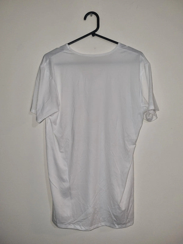 LARGE ADULT PLAIN WHITE V-NECK T-SHIRT