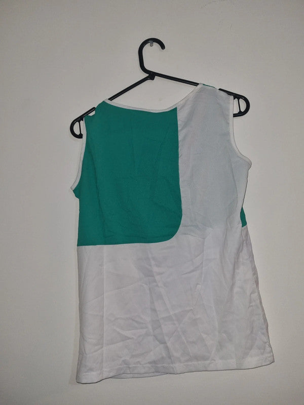 MEDIUM WOMENS SIMPLE WHITE/GREEN VEST