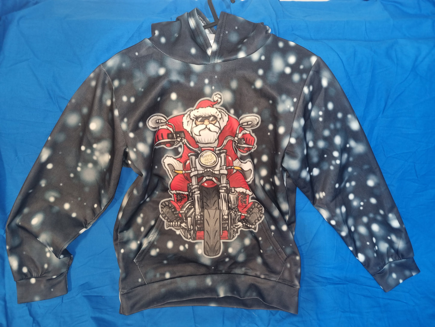 KIDS SANTA ON MOTORCYLCE HOODIE