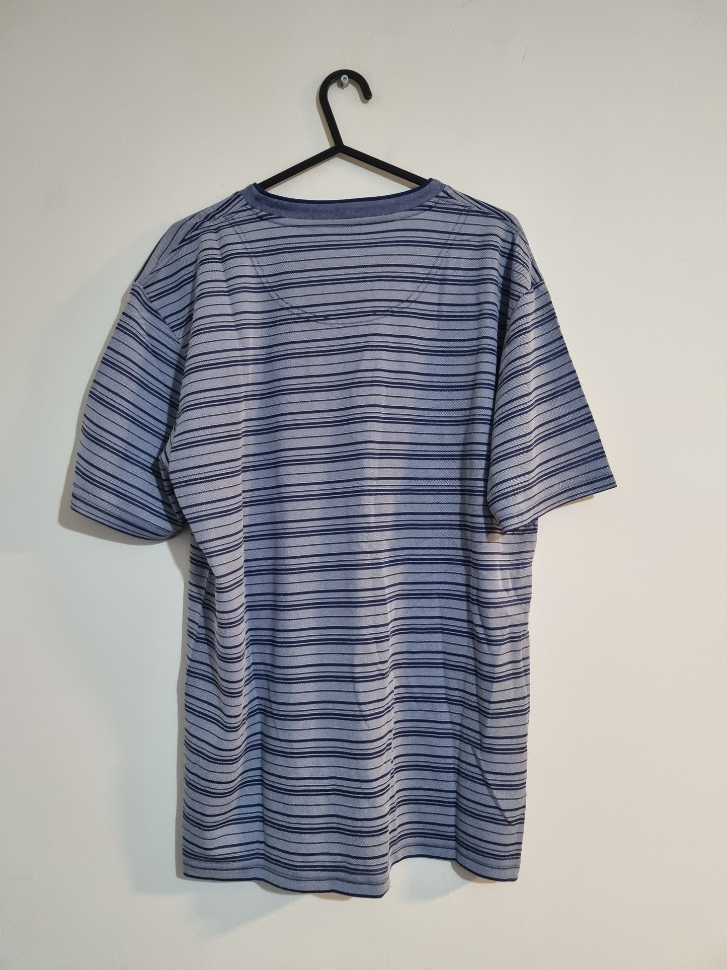 Mens medium blue and white striped t-shirt