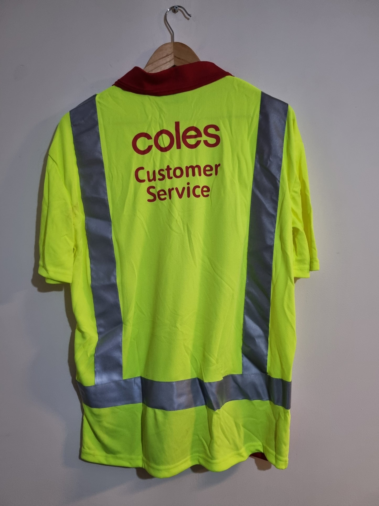 Men's iluminous yellow/red hi-viz polo shirt