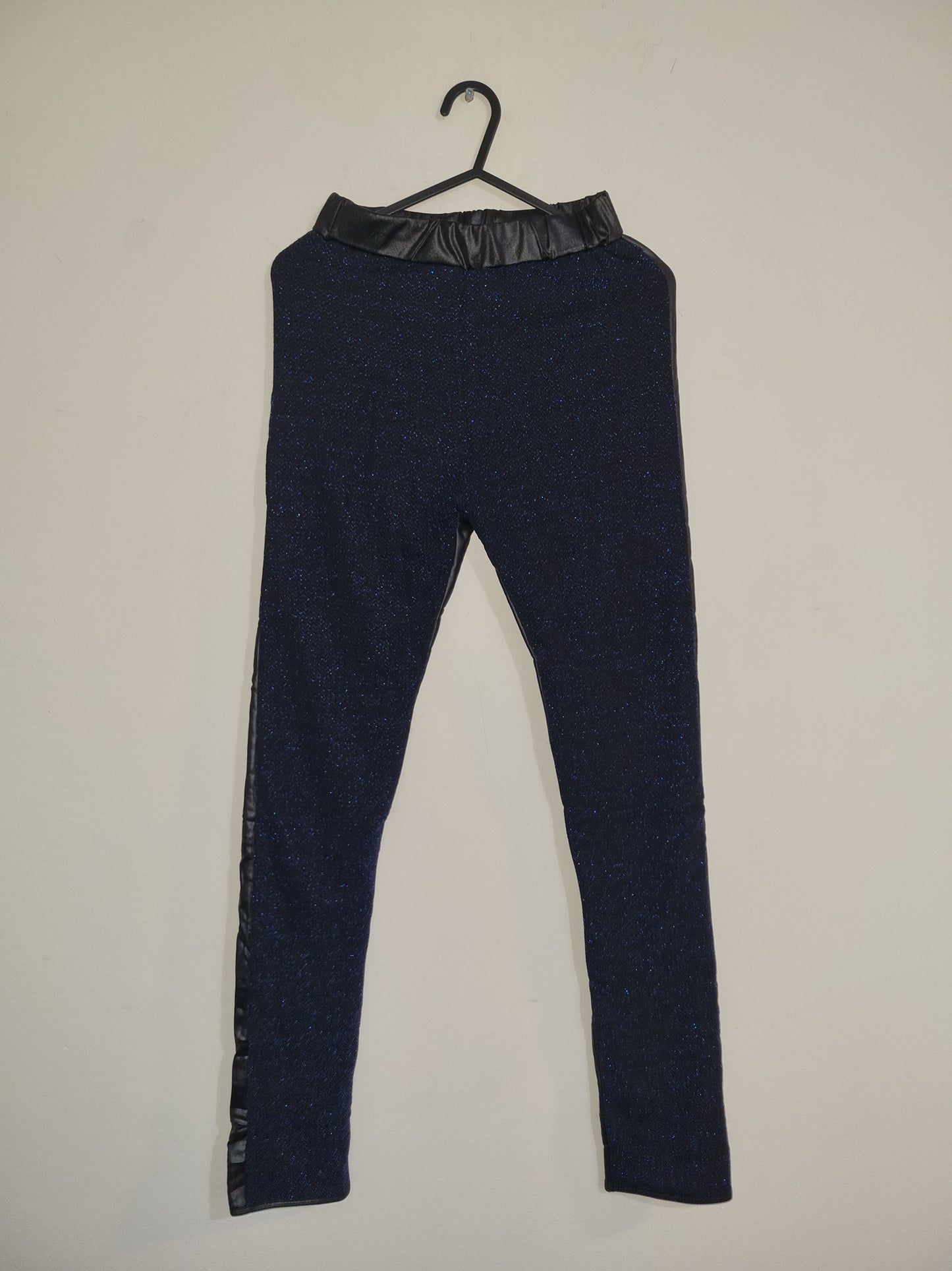 Women's XSmall Blue Sparkle Faux Leather Pants