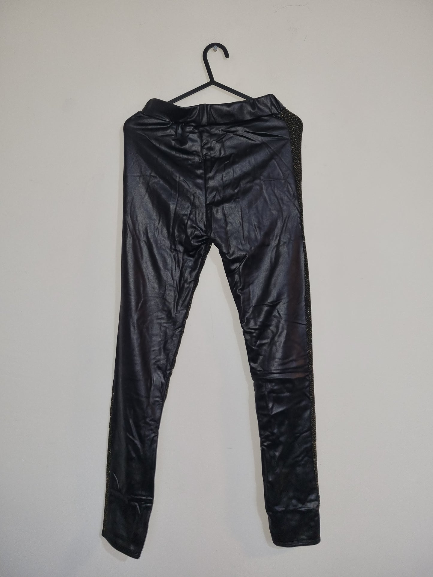 Womens XSmall Gold Sparkle Faux Leather Pants
