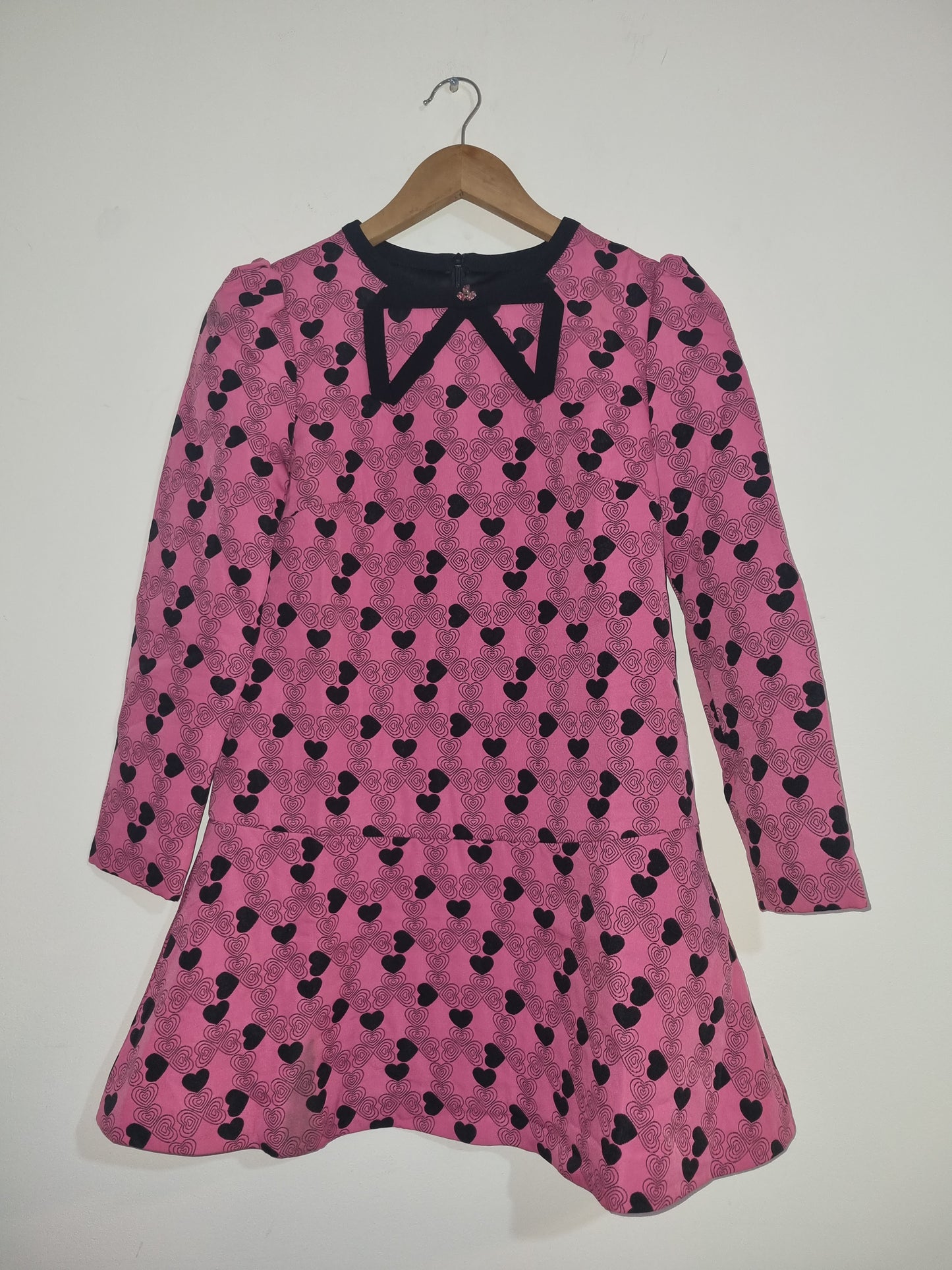 Women's Small Pink/Black Heart Dress