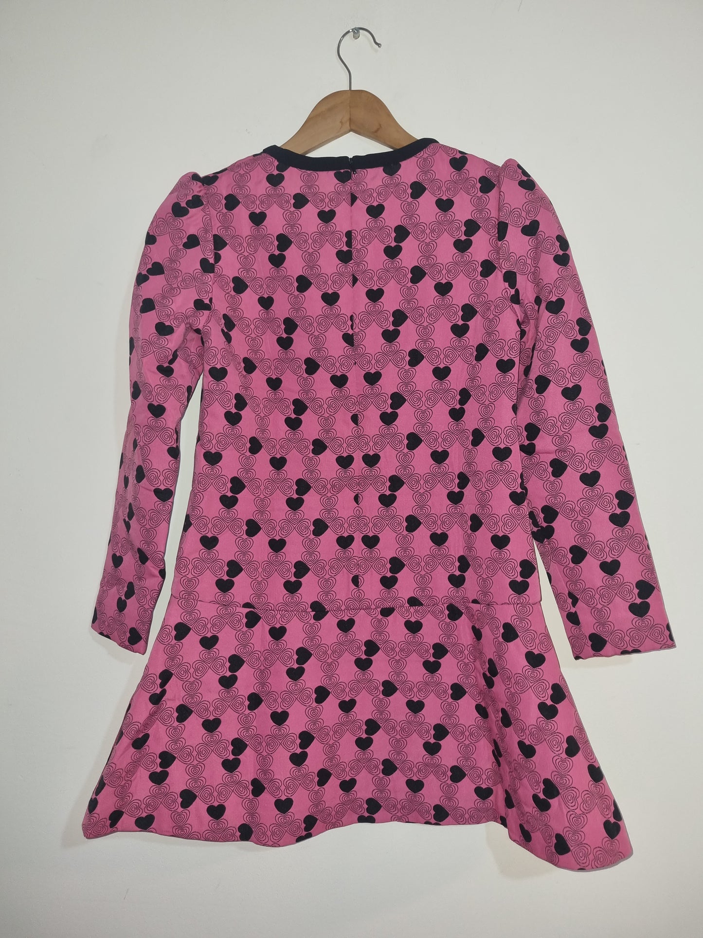Women's Small Pink/Black Heart Dress