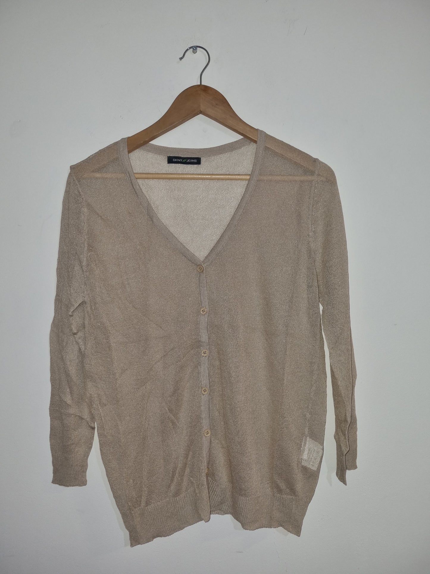 Women's Medium Golden Sparkle Cardigan