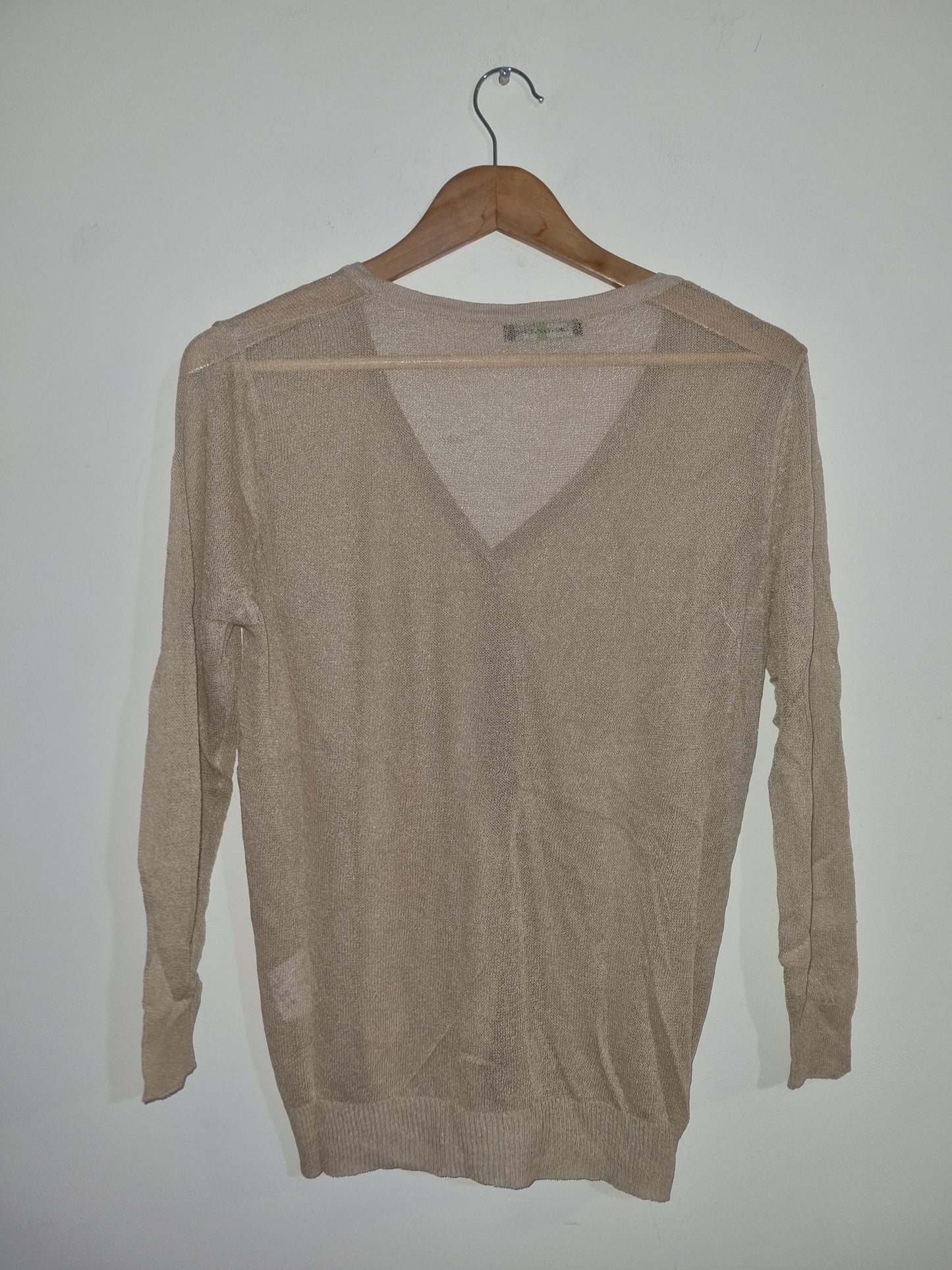 Women's Medium Golden Sparkle Cardigan