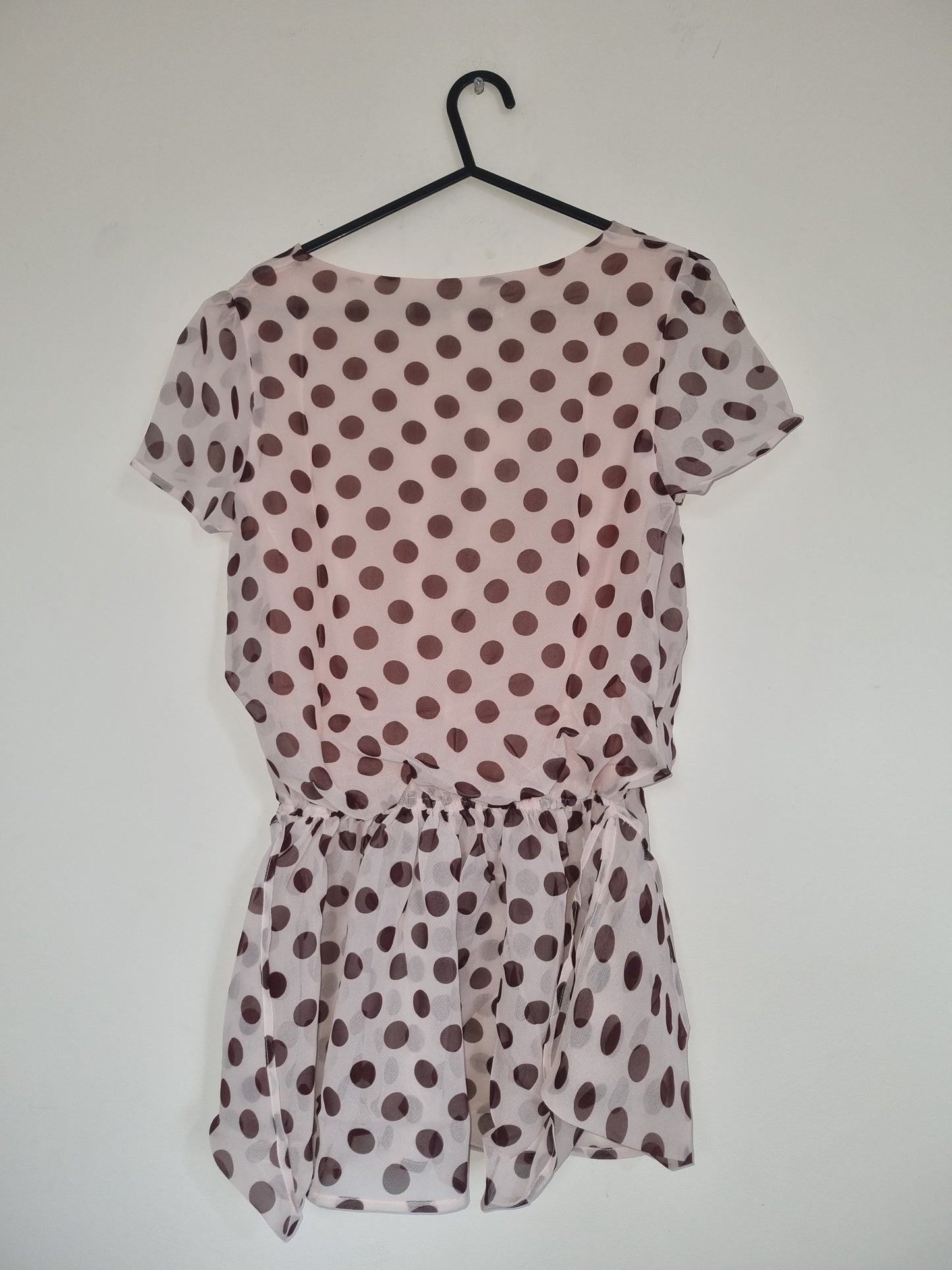 Women's XSmall/Teen Peach/Brown Polkodot Dress