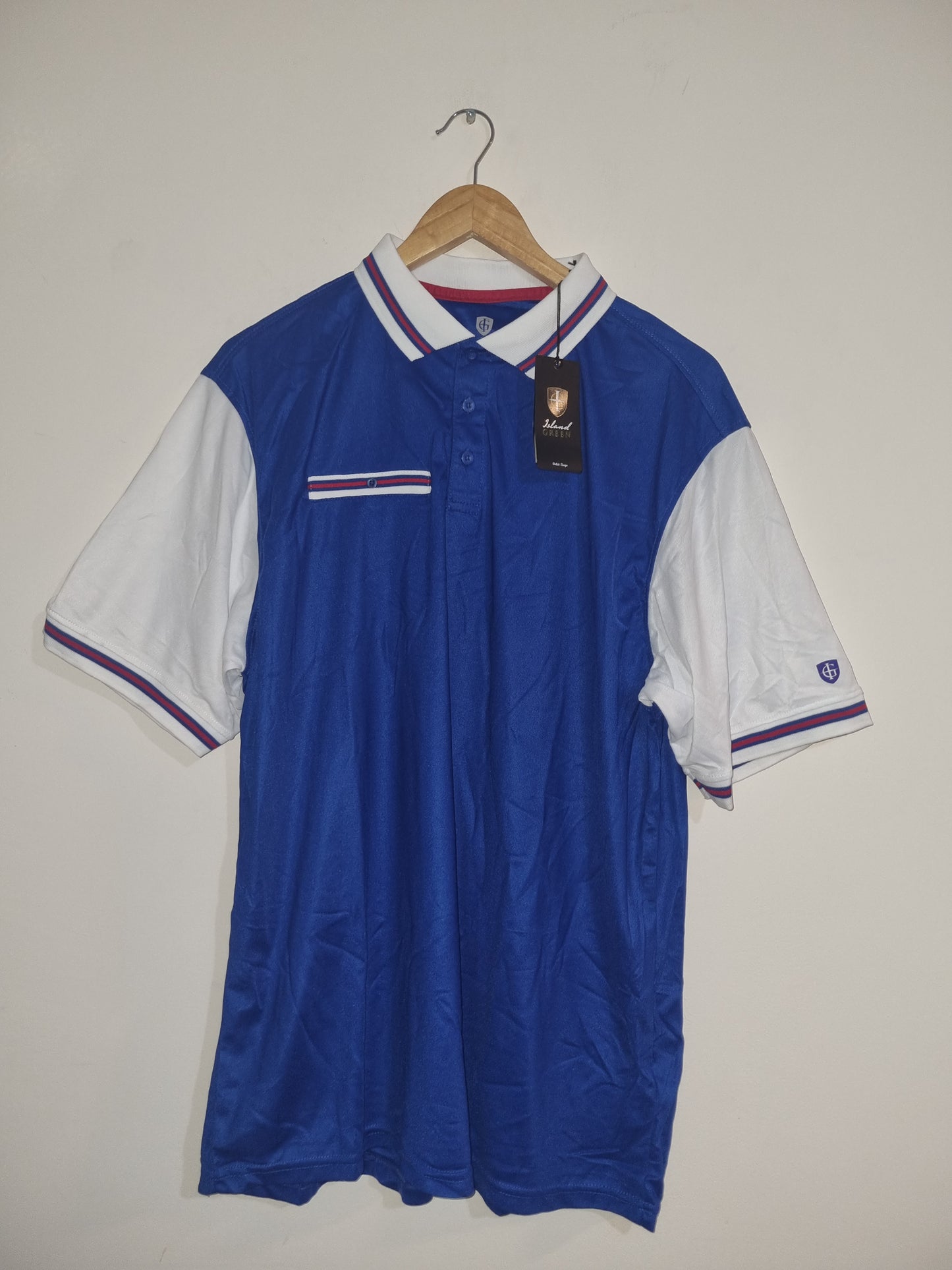 Men's XLarge Blue/White Polo Shirt