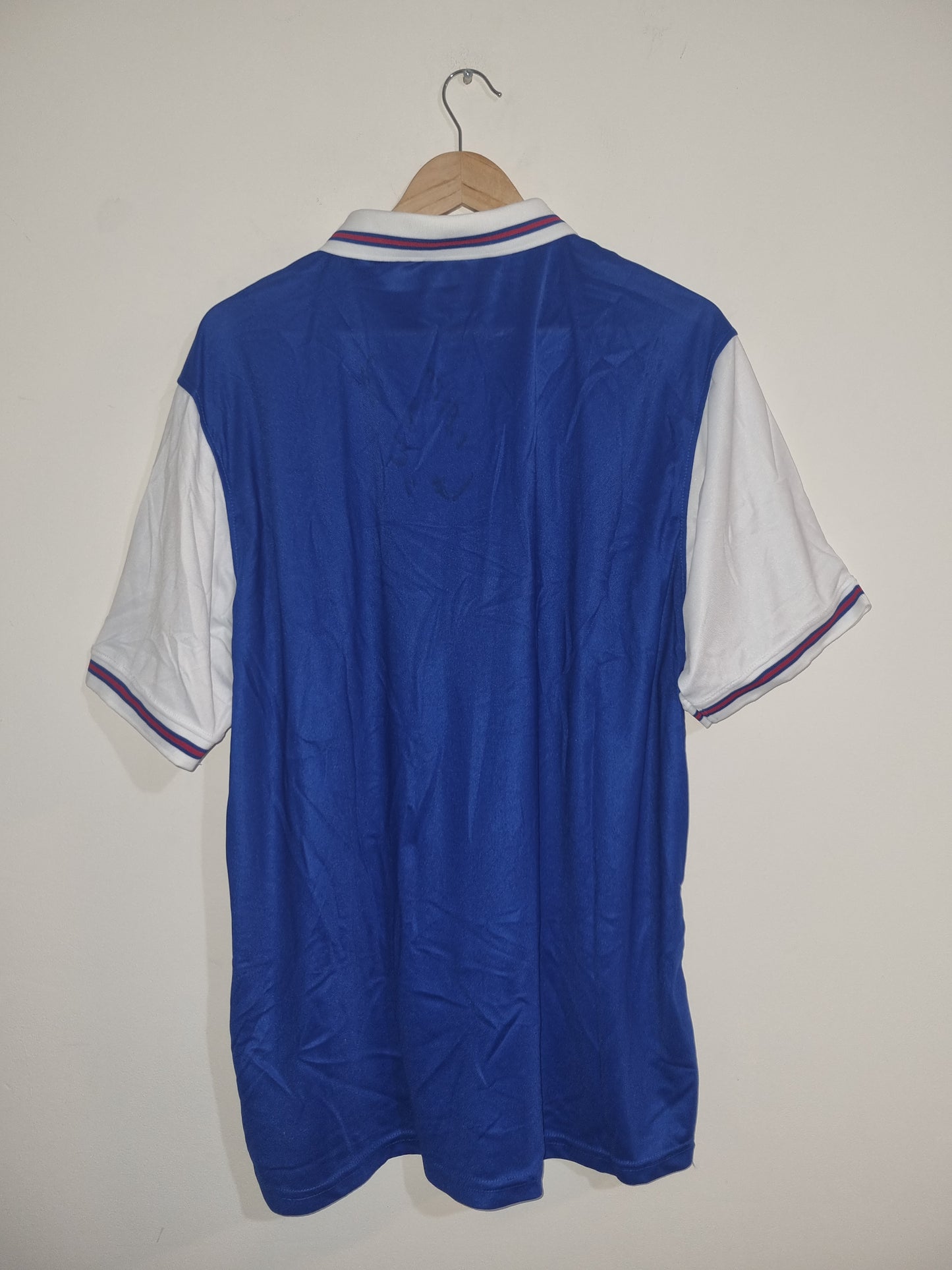 Men's XLarge Blue/White Polo Shirt