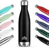 MONT CLAIR INSULATED ALIMINUM DRINKS BOTTLE IN BLACK/STAINLESS STEEL