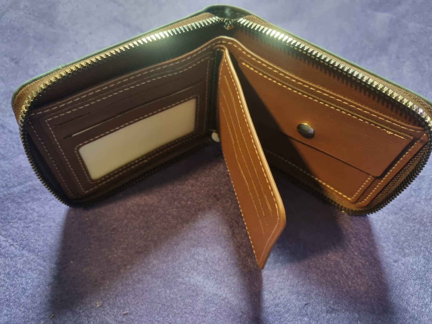 BLUE ZIP UP WALLET