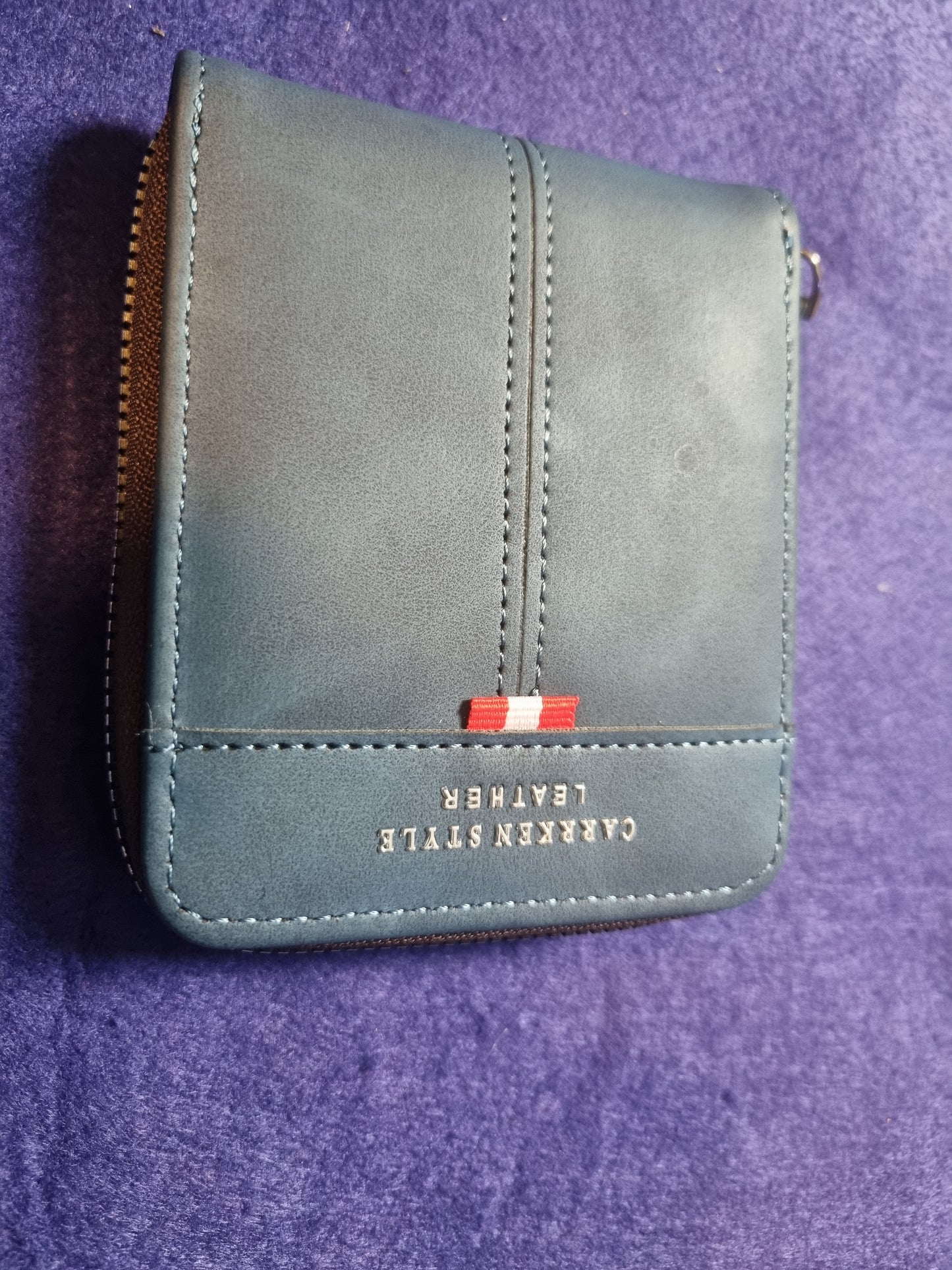 BLUE ZIP UP WALLET