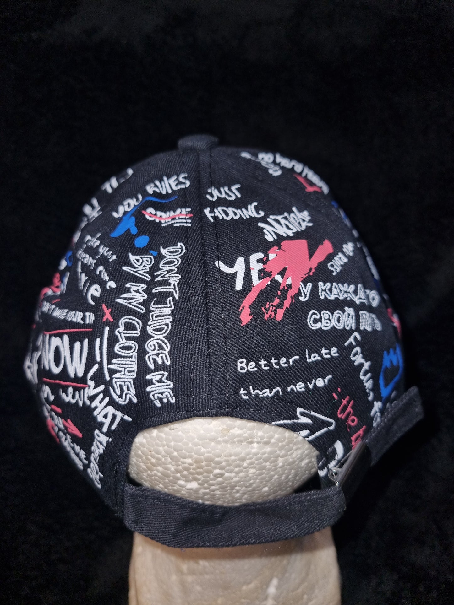 Chilrens black- graffiti baseball cap